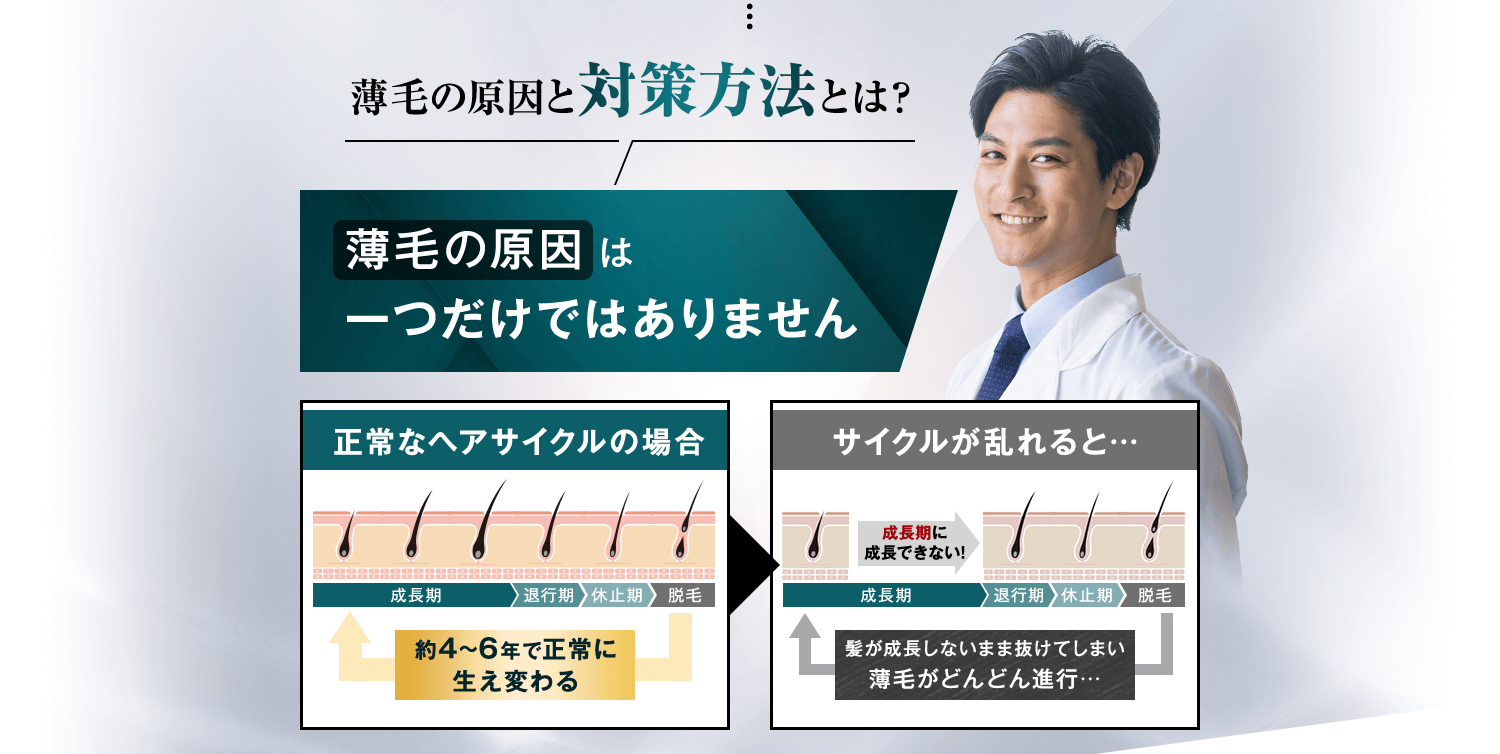 薄毛の原因と対策方法とは？