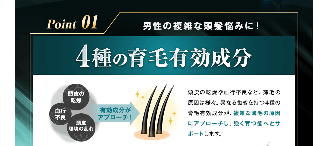 4種の育毛有効成分