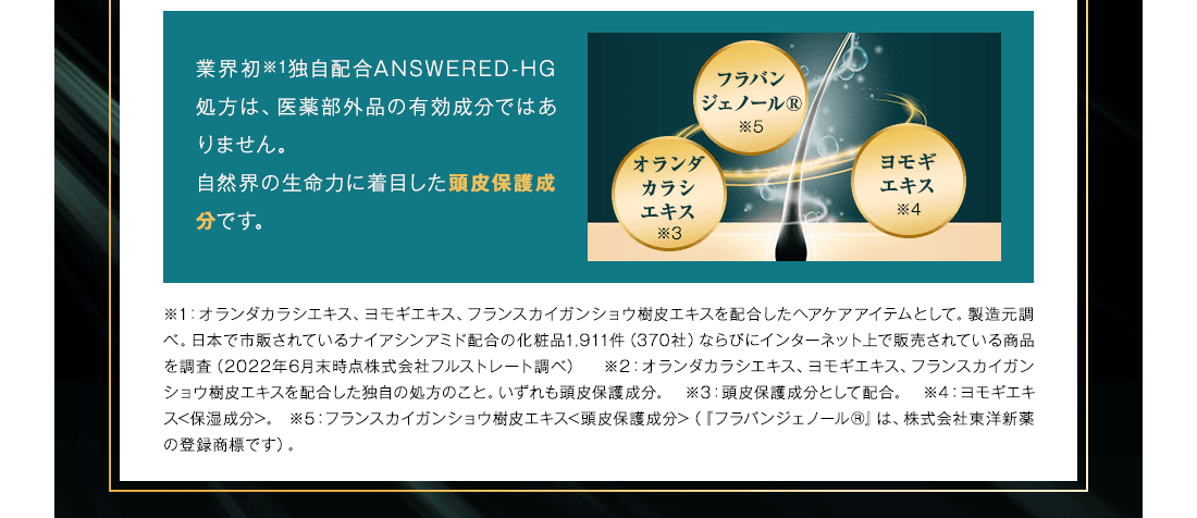 自然界の生命力に着目した頭皮保護成分です